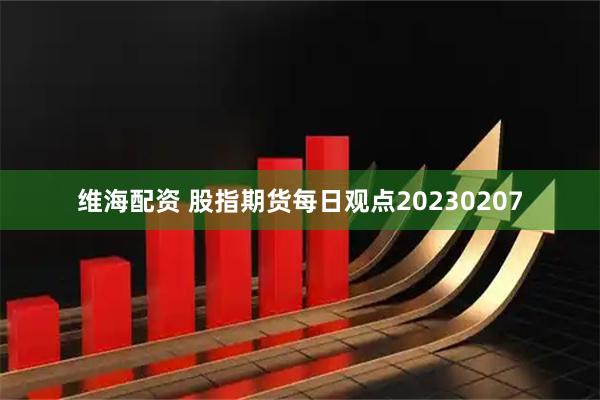 维海配资 股指期货每日观点20230207